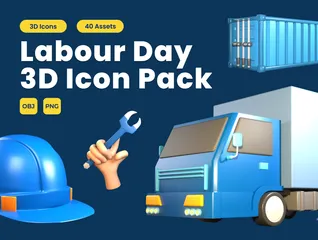 Tag der Arbeit 3D Icon Pack