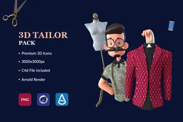 Tailor 3D Illustration Pack