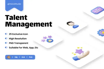 Talent Management 3D Icon Pack