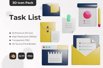 Task List 3D Icon Pack
