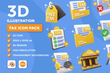 Tax 3D Icon Pack