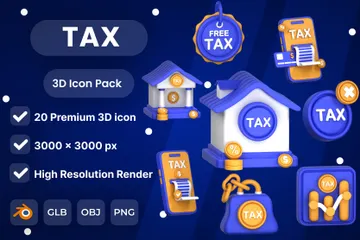 Tax 3D Icon Pack