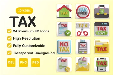 Tax 3D Icon Pack