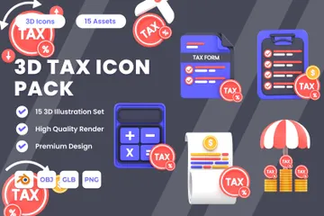Tax 3D Icon Pack