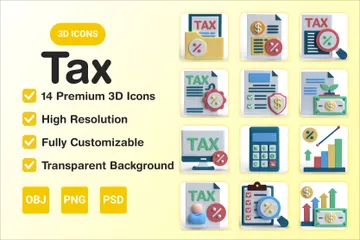 Tax 3D Icon Pack
