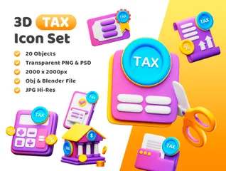 Tax 3D Icon Pack