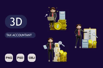 TAX ACCOUNTANT 3D Illustration Pack