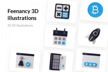 Finanças Simples Pacote de Illustration 3D