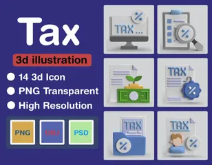 Impôt Pack 3D Icon