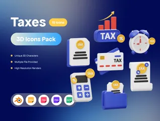 Taxes 3D Icon Pack