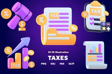Taxes 3D Icon Pack