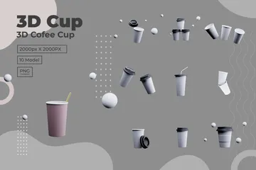 Taza de café Paquete de Icon 3D