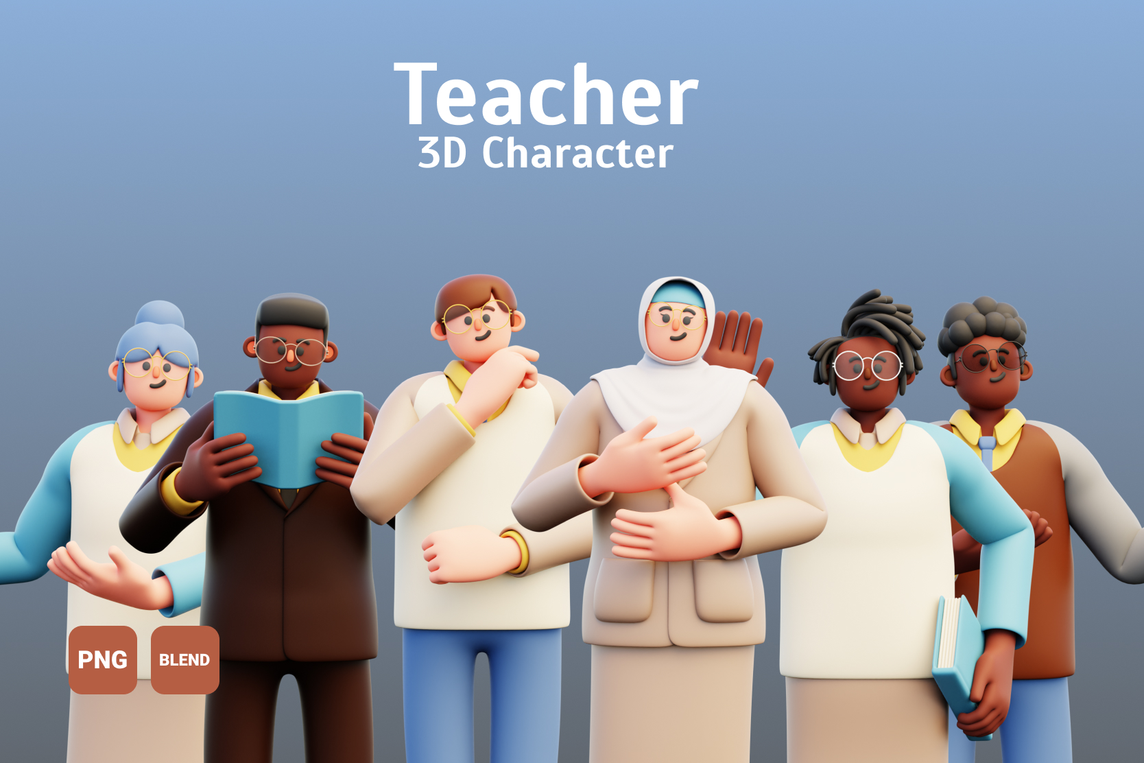 Premium Teacher 3D Illustration pack from School & Education 3D ...