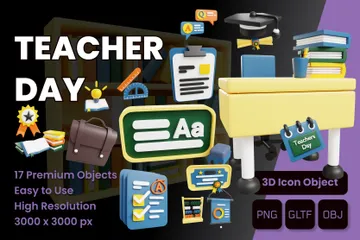 Teacher Day 3D Icon Pack