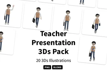Teacher Presentation 3D Illustration Pack