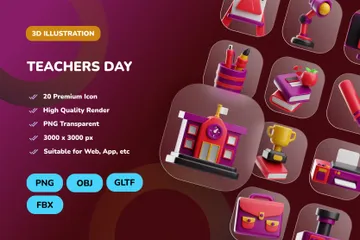 Teachers Day 3D Icon Pack