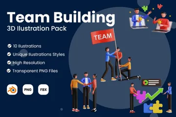 Construction d'équipe Pack 3D Illustration