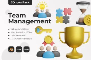 Team Management 3D Icon Pack