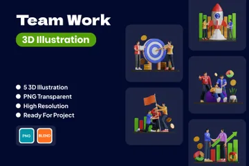 Team Work 3D Illustration Pack