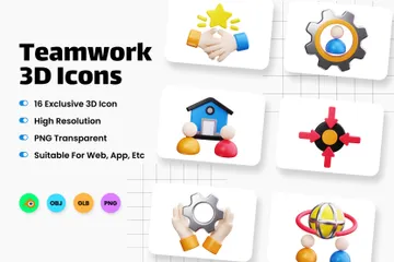 Teamwork 3D Icon Pack