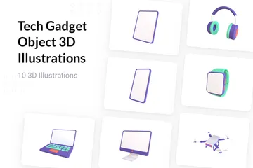 Technisches Gadget-Objekt 3D Illustration Pack