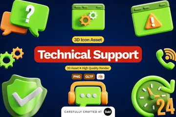 Technical Support 3D Icon Pack