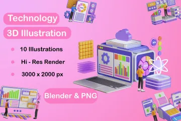Technologie Pack 3D Illustration
