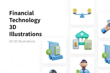 Technologie financière Pack 3D Illustration