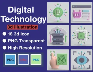 Technologie digitale Pack 3D Icon