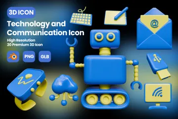 Technologie und Kommunikation 3D Icon Pack