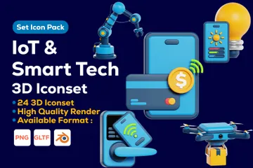 IoT et technologies intelligentes Pack 3D Icon