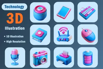 テクノロジー 1 3D Iconパック