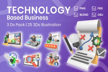 テクノロジーベースのビジネス 3D Iconパック