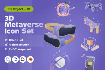 Technology Metaverse 3D Icon Pack