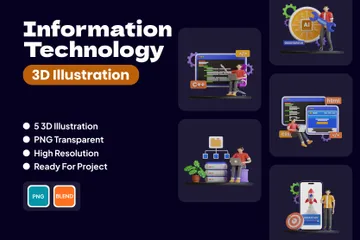 Tecnologia da Informação Pacote de Illustration 3D