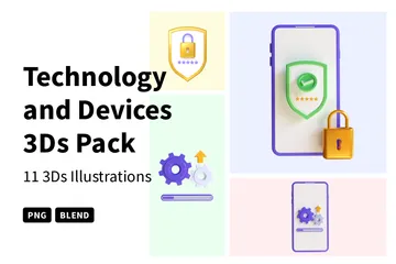 Tecnologia e dispositivos Pacote de Illustration 3D