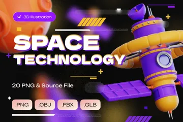 Tecnologia espacial Pacote de Icon 3D
