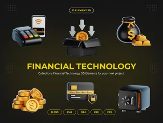 Tecnologia Financeira Pacote de Icon 3D
