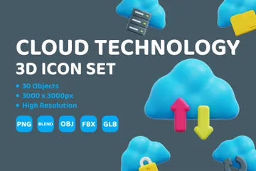 Tecnología en la nube Paquete de Icon 3D