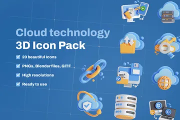 Tecnología en la nube Paquete de Icon 3D