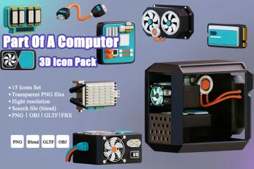Teil des Computers 3D Icon Pack