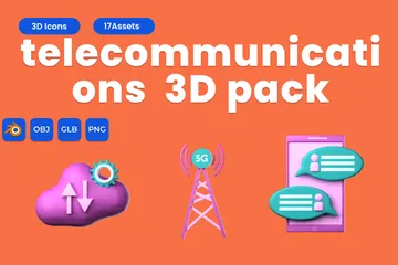 Telecommunications 3D Icon Pack