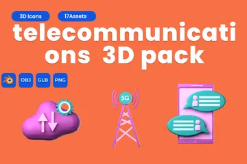 Telecomunicações Pacote de Icon 3D