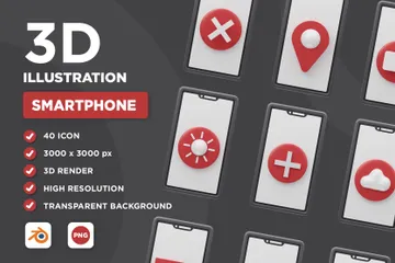 Teléfono inteligente Paquete de Icon 3D