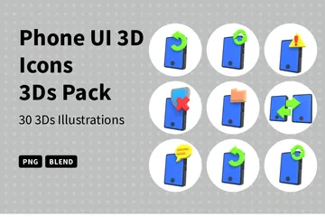 Interfaz de usuario del teléfono Paquete de Icon 3D