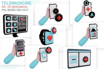 Telemedicine 3D Icon Pack