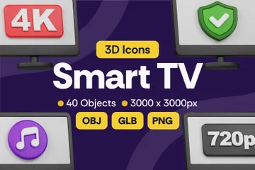 Televisión inteligente Paquete de Icon 3D