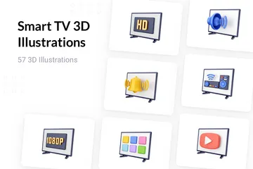 Televisión inteligente Paquete de Illustration 3D