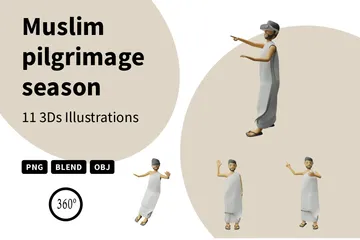 Temporada de peregrinación musulmana Paquete de Illustration 3D