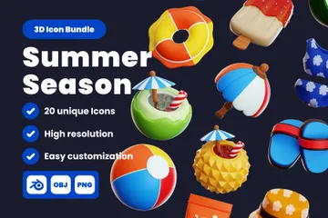 Temporada de verão Pacote de Icon 3D